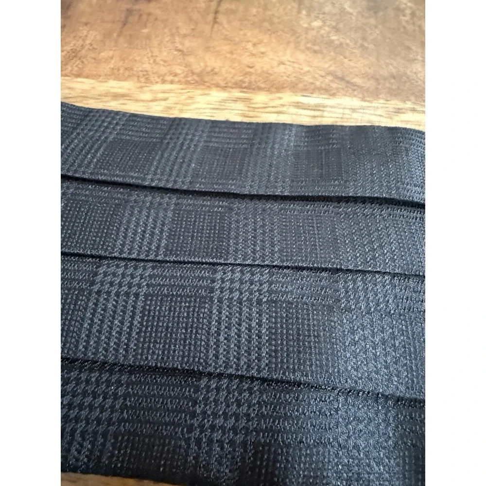 Domenico Vacca Men's Silk Cummerbund Size L Black Plaid Tuxedo Formal Wedding